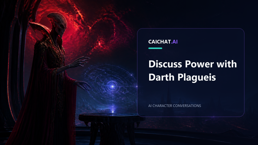 Ancient galactic strategist in an AI conversation illustration