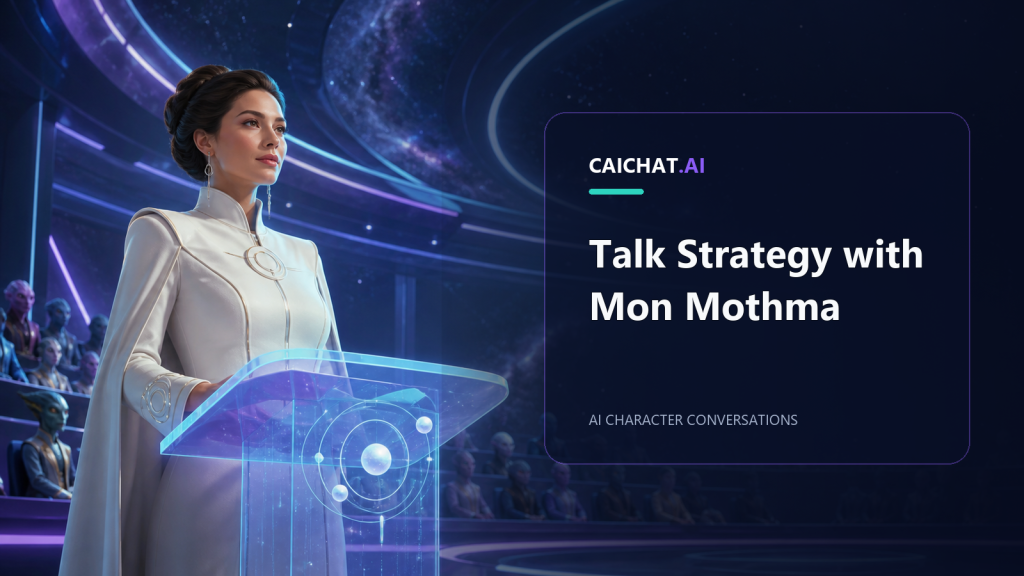 Futuristic diplomat discussing strategy with AI