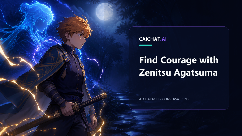 Courage and lightning themed AI character conversation