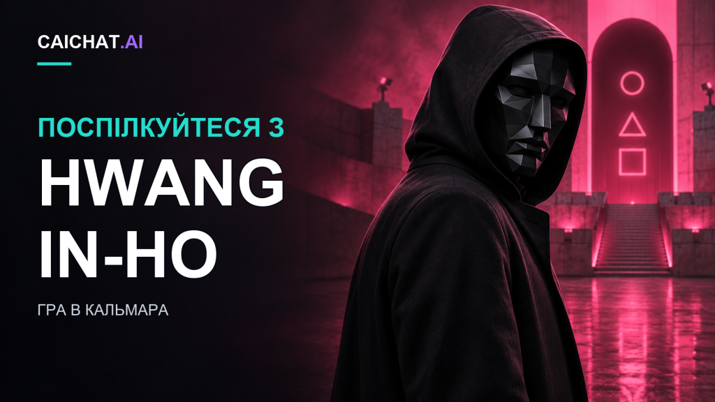 Ілюстрація: постать у темному каптурі, видно зі спини, озирається через плече в чорній кутовій геометричній масці, у темному промисловому коридорі з рожево-червоним неоновим світлом, а над відбивним дверним прорізом — символи кола, трикутника й квадрата.