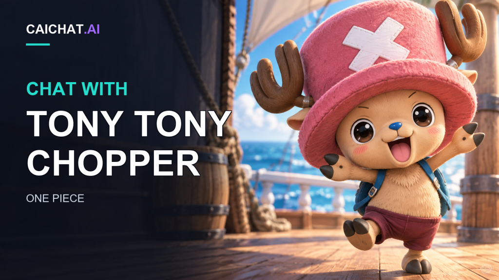 Cheerful cartoon reindeer with antlers and a blue nose wearing an oversized pink hat with a white cross, maroon shorts and a small backpack, waving on a wooden ship deck with ocean and sky behind.