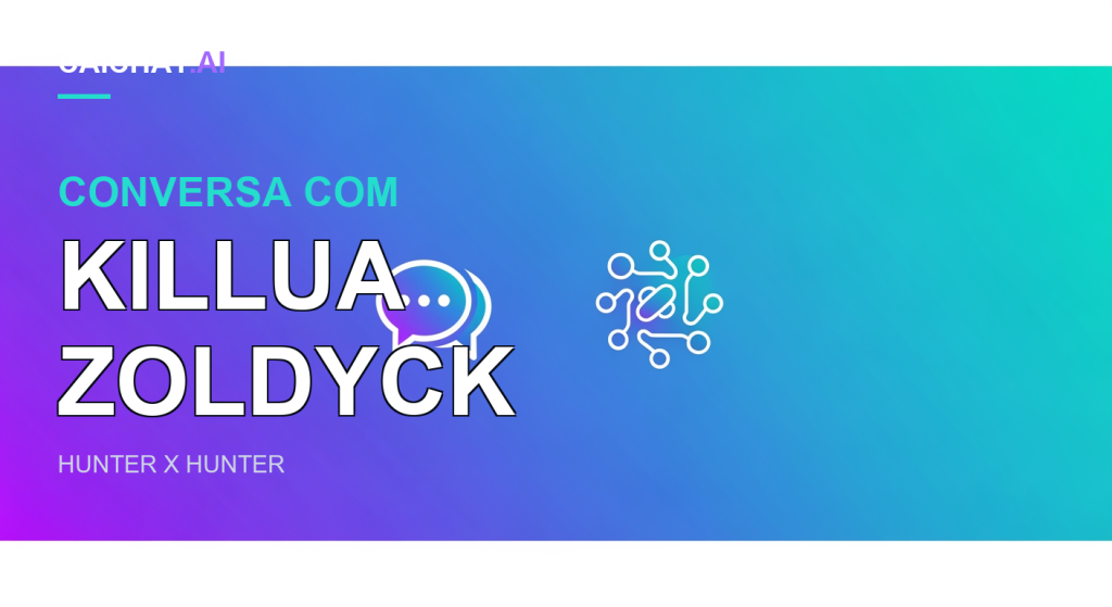 Faixa com um gradiente de azul para turquesa e hexágonos ténues ao fundo; ao centro, um rapaz de estilo anime com cabelo espetado branco-prateado, olhos azuis grandes e um casaco escuro de gola alta, a olhar para quem vê.