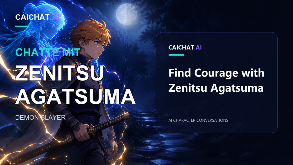 Breiter Banner mit einem Blau-zu-Türkis-Farbverlauf und einem wiederholten Sechseckmuster; links lehnt sich ein junger Anime-Mann mit leuchtend gelb-orangem, zackigem Haar, großen ängstlichen Augen und einer dreieckig gemusterten Uniform vor.