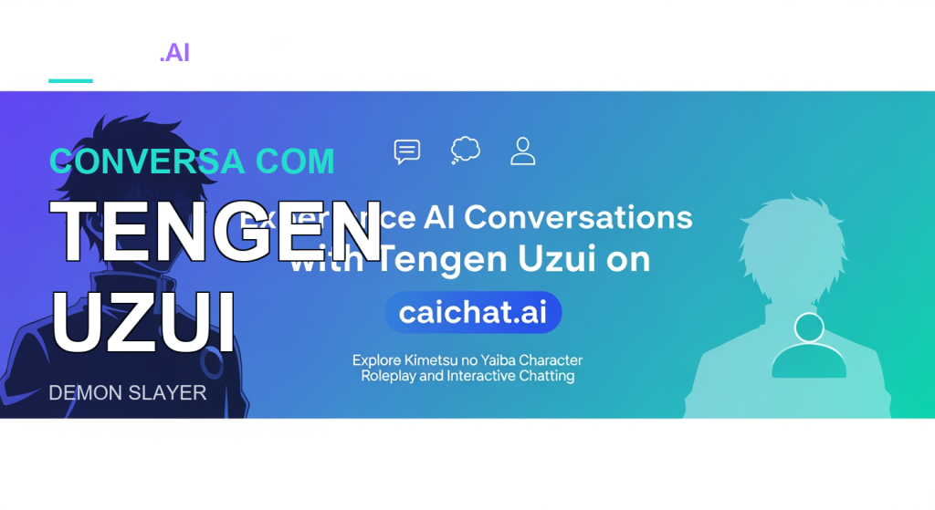 Banner com um gradiente de azul para turquesa a mostrar duas silhuetas de estilo anime, uma escura e uma clara semitransparente, com texto de cabeçalho branco centralizado.